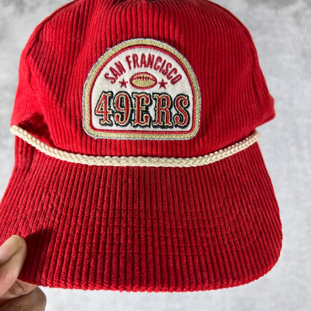Stoney Clover Lane Hat Unisex OSFA Red San Francisco 49ers Corduroy Snapback